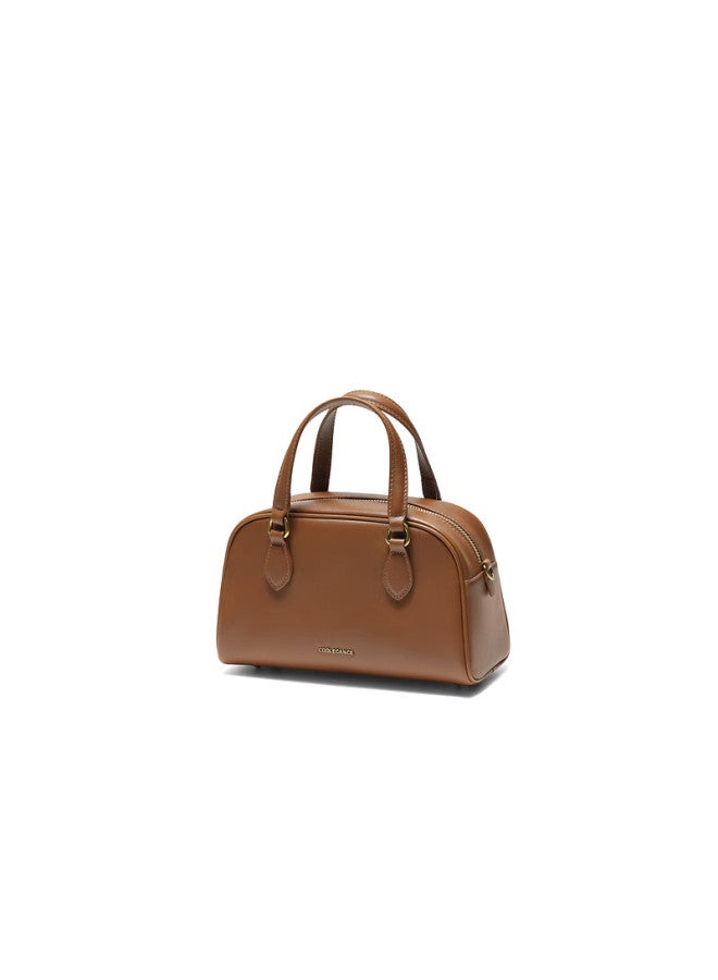 Belle Women's Suede Boston Bag Gift Handbag Bl861dx5 Brown - Image 4