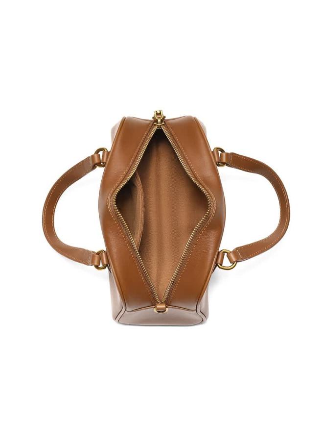 Belle Women's Suede Boston Bag Gift Handbag Bl861dx5 Brown - Image 5