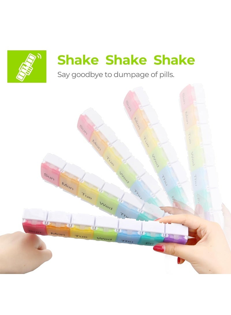 lebonaer Weekly Travel Pill Box Organizer, BPA Free 7 Day 1 Times a Day with Unique Spring Assisted Open Design and Large Tablet Box to Hold Vitamins, Cod Liver Oil, Supplements and Medication - Image 5