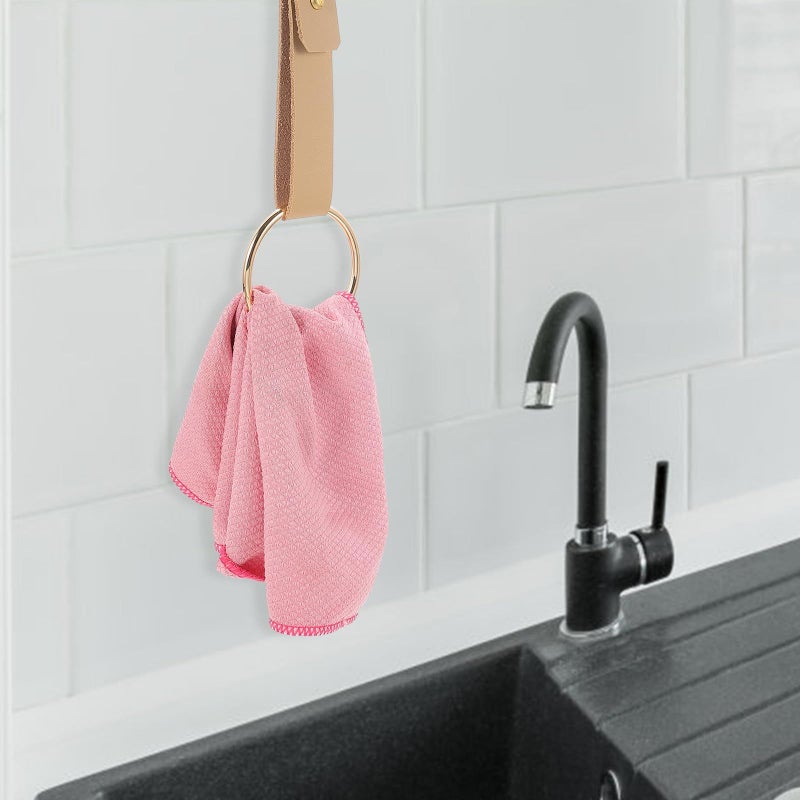 Brass Pu Towel Ring 12cm Minimalist Wall Mounted for Bathroom Kitchen - Image 4