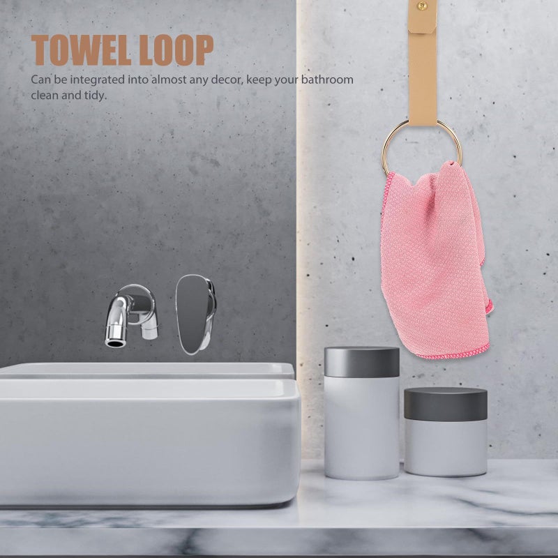 Brass Pu Towel Ring 12cm Minimalist Wall Mounted for Bathroom Kitchen - Image 5