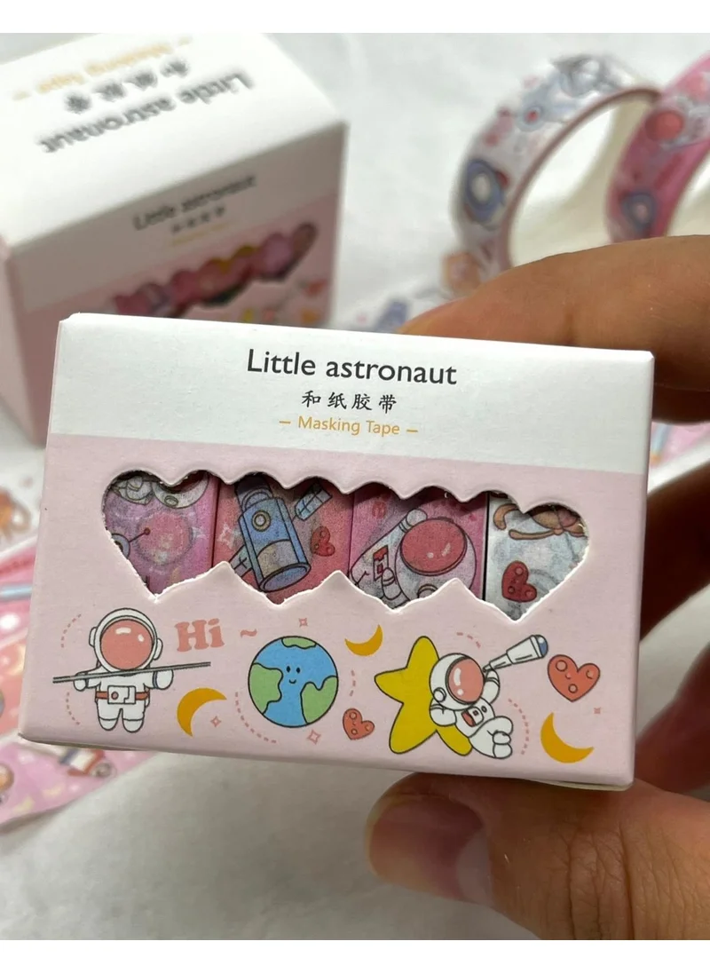 Kağıt Gemi Dükkan Paper Ship Shop Little Astronaut Pink 4-Piece Washi Tape Set / Washi Tape / Bullet Journal / Scrapbook