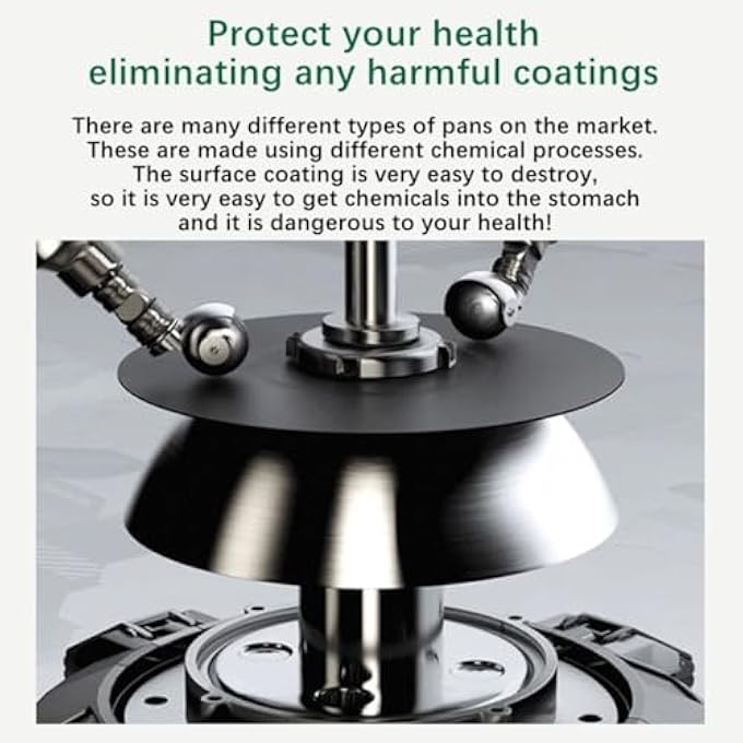 ريحني مقلاة من الفولاذ المقاوم للصدأ مقاس 30 سم، قاعدة متينة بسمك 30 مم، طلاء غير سام، مقلاة خالية من الشواية، آمنة للاستخدام في الفرن، متوافقة مع موقد الحث، طهي صحي، مقلاة لشواء شرائح اللحم - Image 4