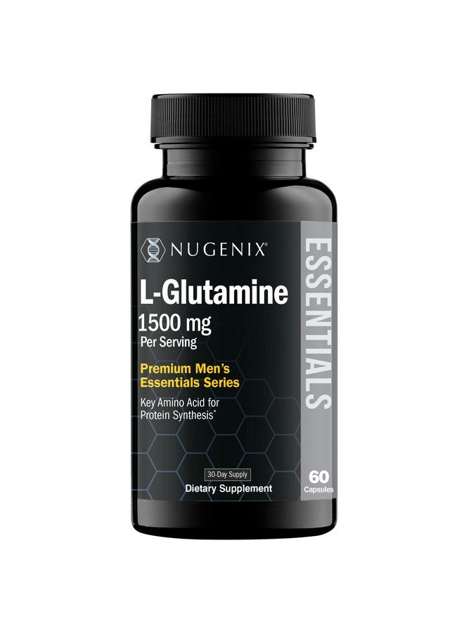Nugenix Essentials L-Glutamine, 1500mg 100% Botanical L-Glutamine Amino Acid, Protein Synthesis, Supports Cellular Function, 60 Capsules - Image 1
