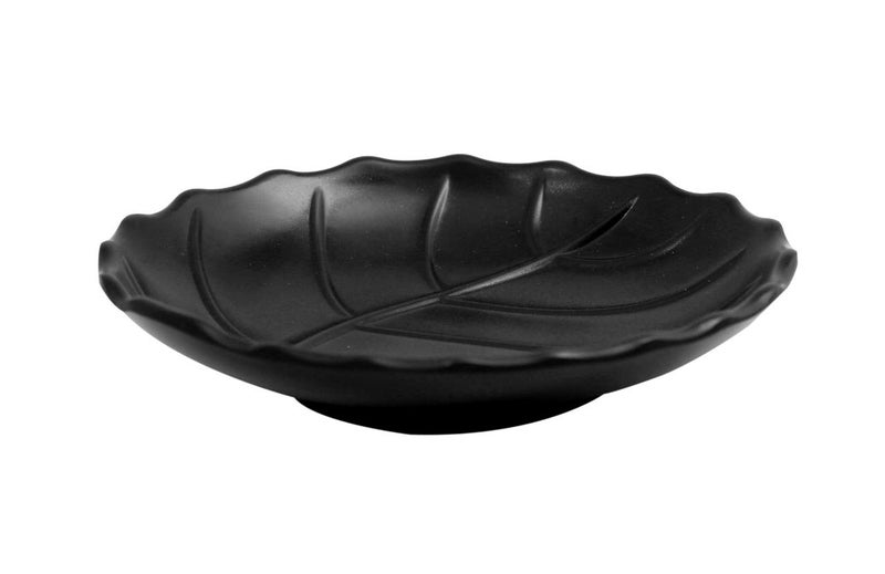 miRim Melamine Leaf Plate/Platter for All Occasions (Set of 6) - Black - Image 4