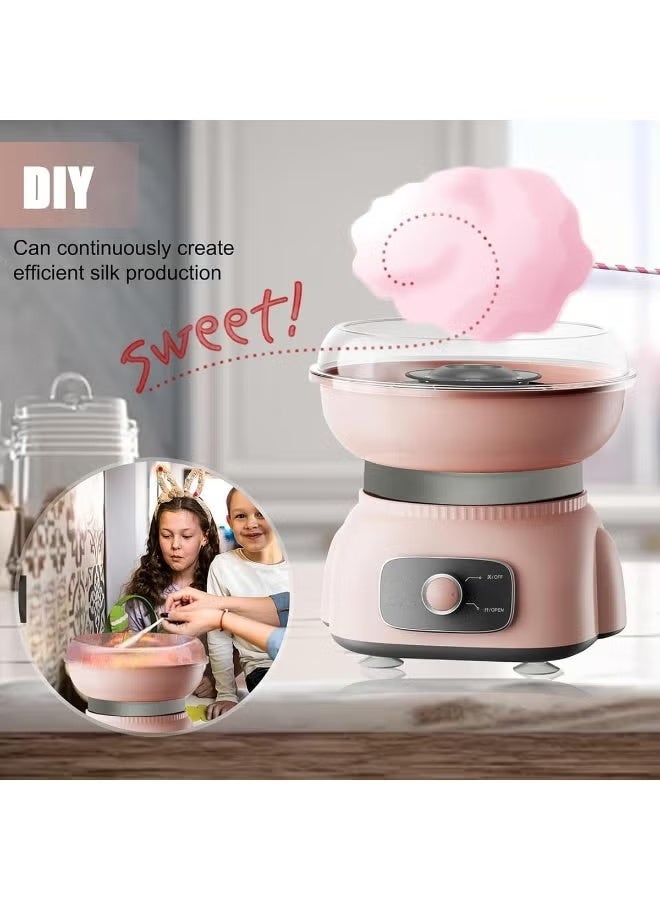 WALALLA Cotton Candy Machine Candy Floss Machine Household Children DIY Efficient Electric Heating Gift Fun Handmade Toys for kids Food Grade Splash Proof Suitable for Birthdays and Gatherings,Pink - Image 3
