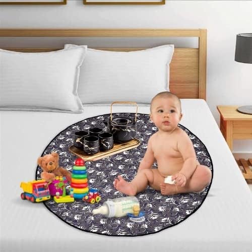 Khushimit Khushimit Water Resistant Baby Bed Sheet Protector Baby Enjoy Food on Bed with Playing Baby Playing Sheet Picnic Mat for Baby with Stain Resistant Size 3636 Inch DesignKM1005  - Image 2