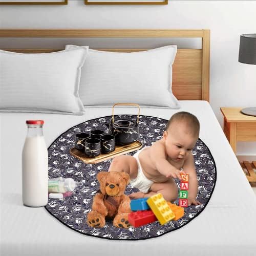 Khushimit Khushimit Water Resistant Baby Bed Sheet Protector Baby Enjoy Food on Bed with Playing Baby Playing Sheet Picnic Mat for Baby with Stain Resistant Size 3636 Inch DesignKM1005  - Image 1