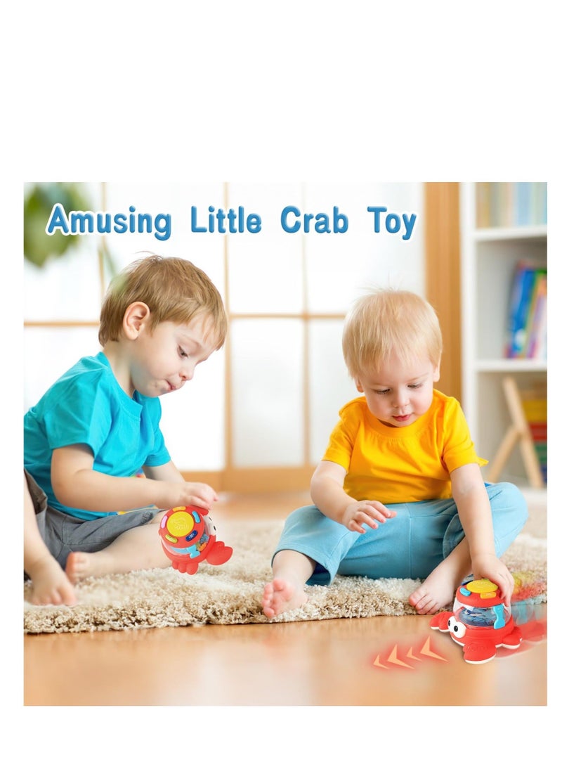 Captaintech Mini Crab Light Up Toys with Music, Baby Sensory Toys, Toddler Interactive Learning Development Toy, Early Learning Baby Musical Toys for 3 Year Old Girls Boys Birthday Gifts - Image 3