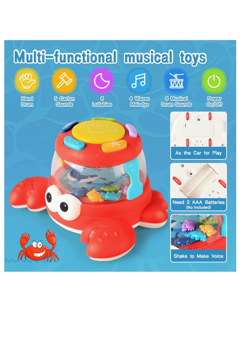 Captaintech Mini Crab Light Up Toys with Music, Baby Sensory Toys, Toddler Interactive Learning Development Toy, Early Learning Baby Musical Toys for 3 Year Old Girls Boys Birthday Gifts - Image 5