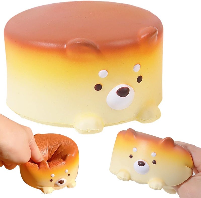 KEJIH Cheese Puppy Slow Rising Toys - Dog Cake Squishy Stress Ball Fidget Toy, Stress Relief for Kids & Adults - Image 1