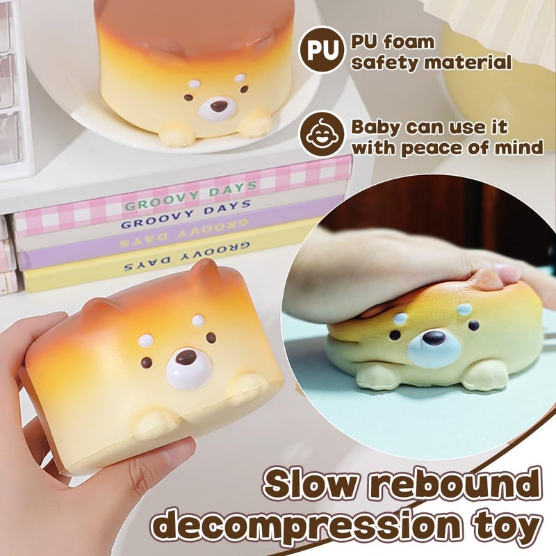 KEJIH Cheese Puppy Slow Rising Toys - Dog Cake Squishy Stress Ball Fidget Toy, Stress Relief for Kids & Adults - Image 4