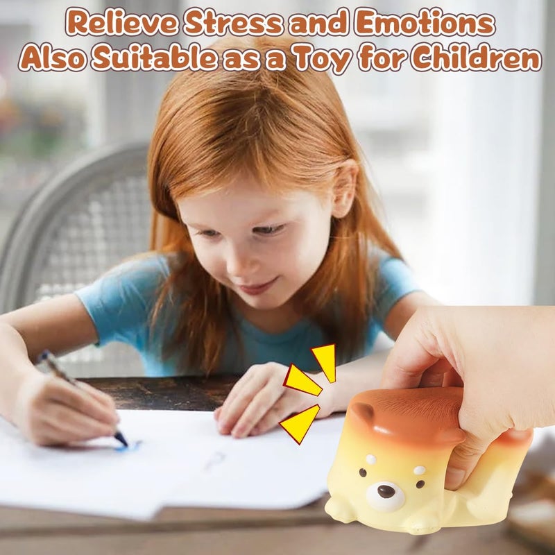 KEJIH Cheese Puppy Slow Rising Toys - Dog Cake Squishy Stress Ball Fidget Toy, Stress Relief for Kids & Adults - Image 3