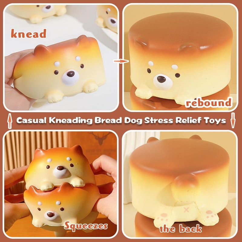 KEJIH Cheese Puppy Slow Rising Toys - Dog Cake Squishy Stress Ball Fidget Toy, Stress Relief for Kids & Adults - Image 2