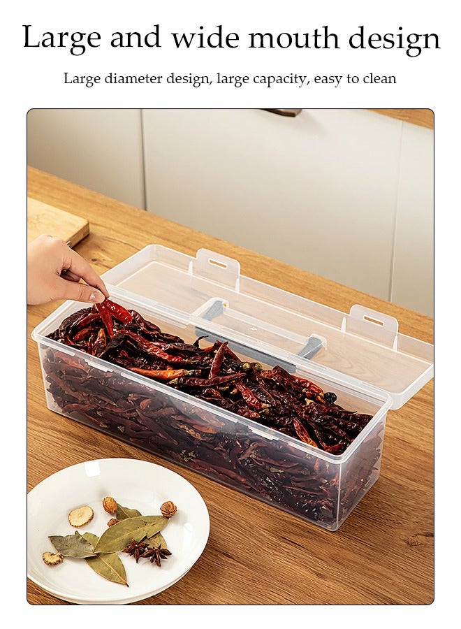 DUNISO مجموعة حاويات التوابل، صندوق تخزين التوابل الشفاف المنزلي، زجاجة توابل للمطبخ، 6 صناديق توابل قابلة للفصل، مع مقبض وغطاء، تصميم قابل للإغلاق، مقاوم للرطوبة والغبار، مناسب للخزائن والمطابخ وغرف المعيشة - Image 3