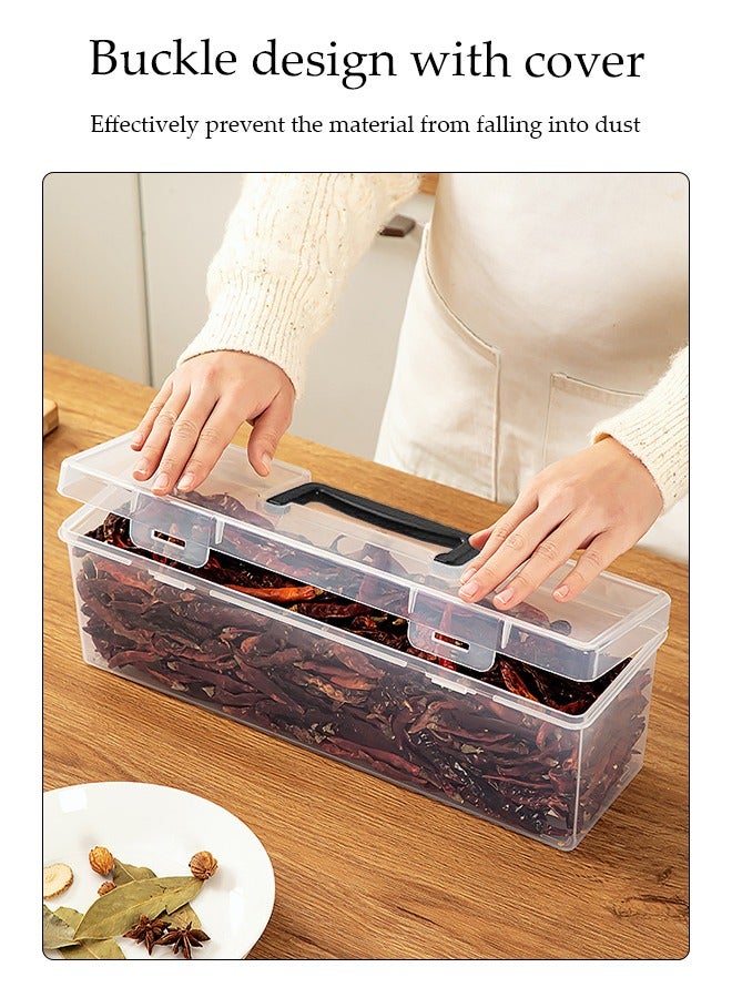 DUNISO مجموعة حاويات التوابل، صندوق تخزين التوابل الشفاف المنزلي، زجاجة توابل للمطبخ، 6 صناديق توابل قابلة للفصل، مع مقبض وغطاء، تصميم قابل للإغلاق، مقاوم للرطوبة والغبار، مناسب للخزائن والمطابخ وغرف المعيشة - Image 5