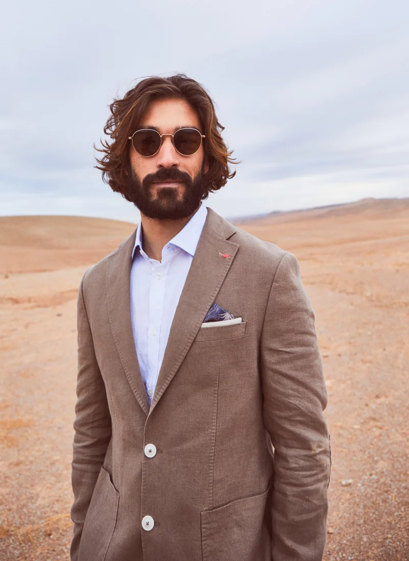 Vicomte A. Badys Taupe Linen Blazer
