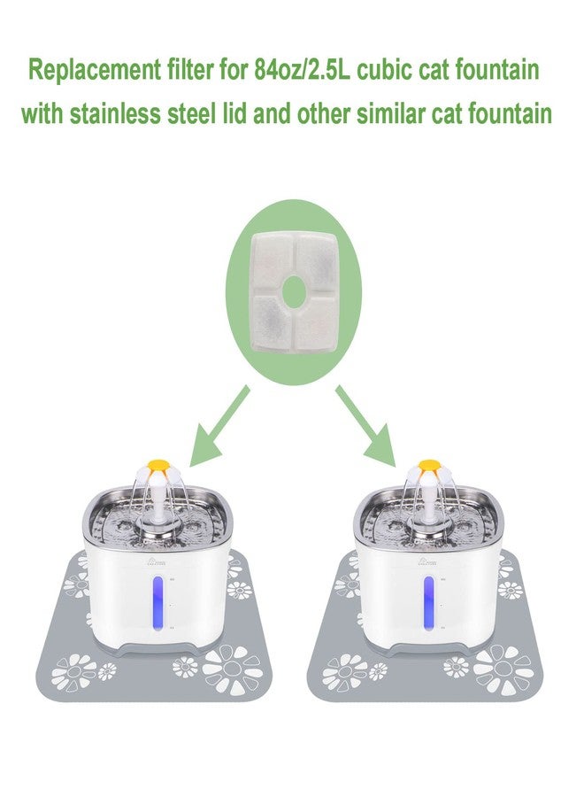 Wonder Creature Cat Water Filter, Cat Fountain Filter Replacement, 8 Square Carbon Filters and 4 Upgraded Sponge Foam Filter for Cubic Stainless Steel Top Cat Fountain - Image 2