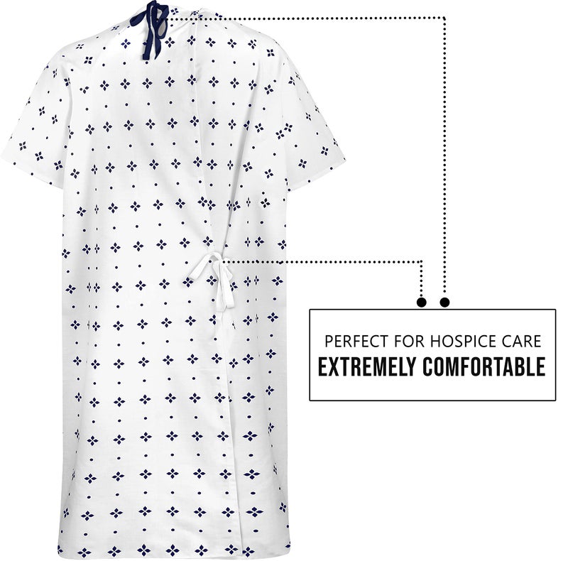 Utopia Care 6 Pack Unisex Hospital Gowns, Patient Gowns for Women and Men with Back Tie, Comfortably Fits Sizes up to 2XL Blue - Image 3