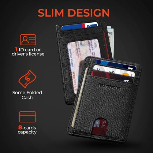 RUNBOX Slim Minimalist Front Pocket RFID Blocking Leather Wallets for Men and Women Card Holder Wallets Gifts for men - Image 3