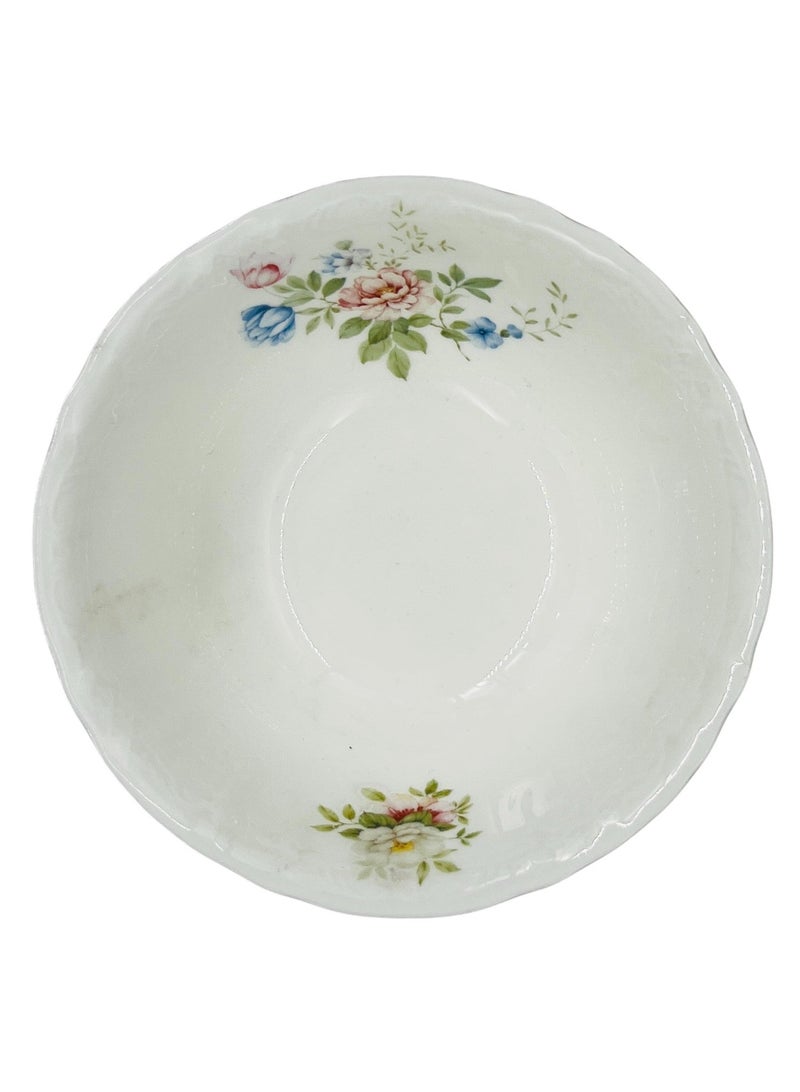 AKDC Luhpar Porcelain Salad Bowl 5.5", Multicolor Floral Design with Gold Rim - Image 2