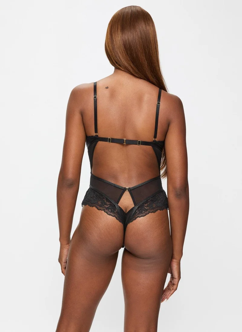 Ann Summers Black Ann Summers Boudoir Tease Crotchless Teddy for Women | Best Price UAE
