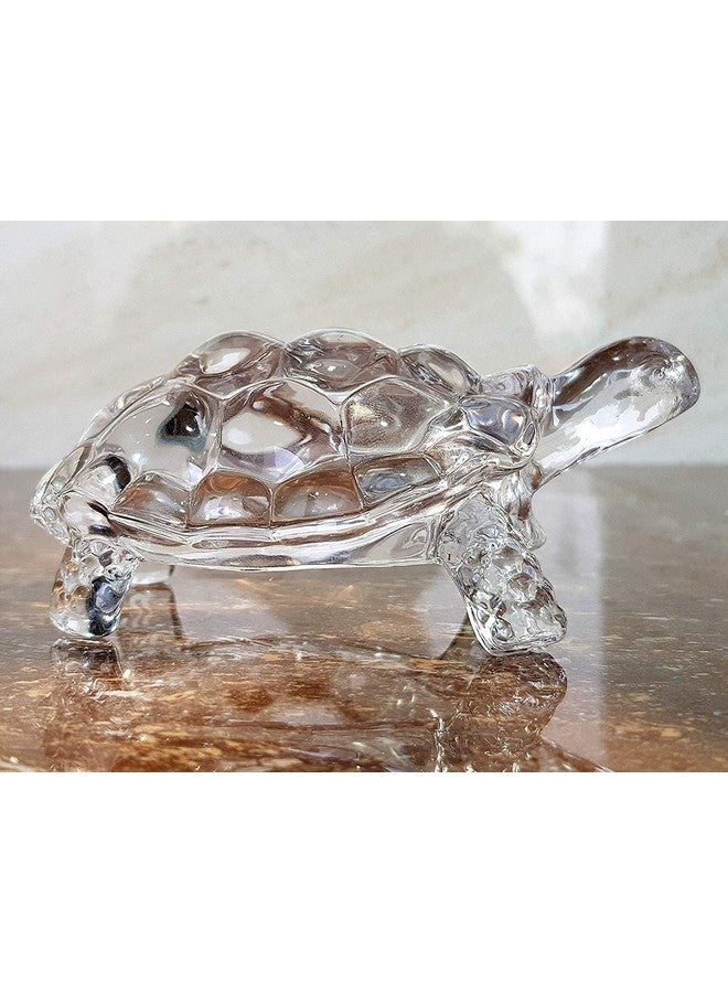 VILON Vastu Feng Shui Crystal Turtle Tortoise with Crystal Plate for Good Luck Feng Shui Turtle (Medium) - Image 2