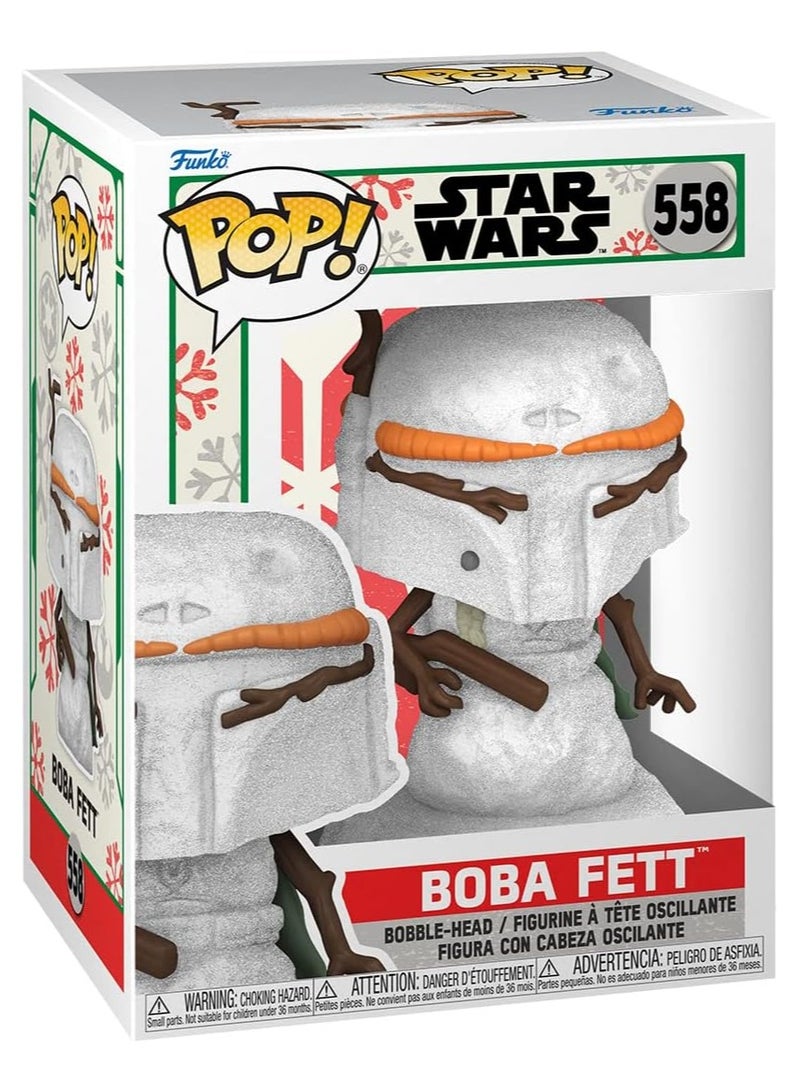 Funko POP! Star Wars: Holiday - Boba Fett - Snowman - Collectable Vinyl Figure - Image 1