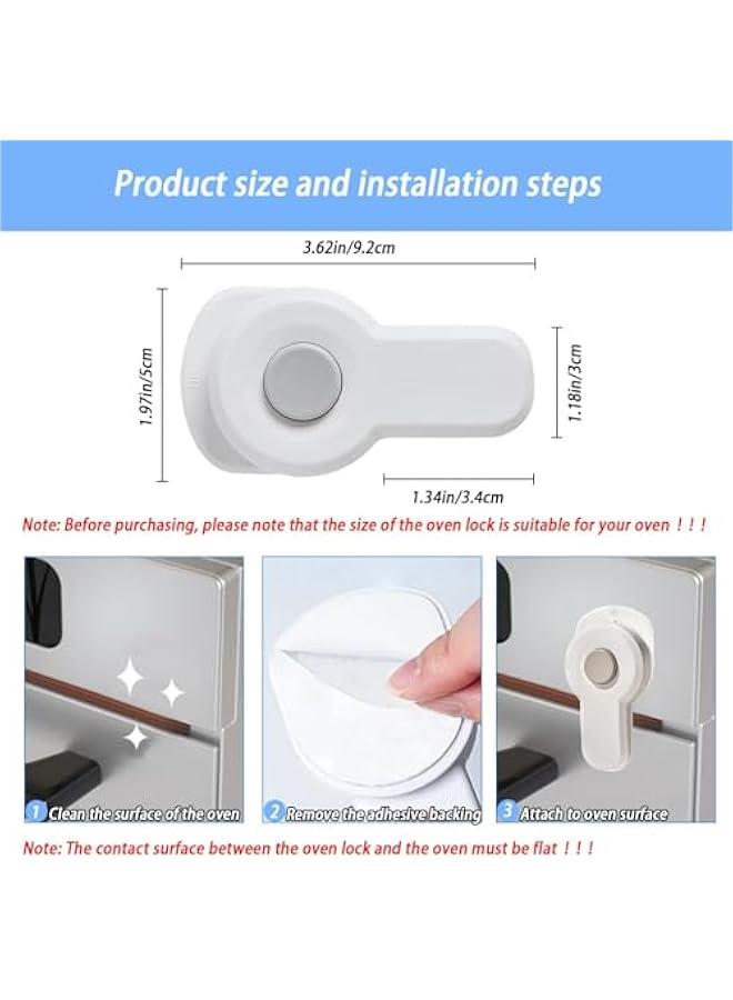 Gonice 2Pcs Childproof Oven Door Lock, Oven Front Lock Easy to Install and Use Durable and Heat-Resistant Material no Tools Need or Drill - Image 2
