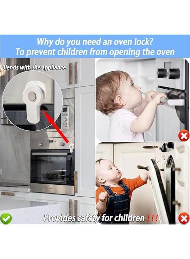 Gonice 2Pcs Childproof Oven Door Lock, Oven Front Lock Easy to Install and Use Durable and Heat-Resistant Material no Tools Need or Drill - Image 3