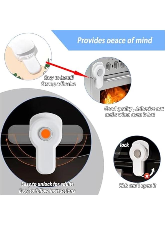 Gonice 2Pcs Childproof Oven Door Lock, Oven Front Lock Easy to Install and Use Durable and Heat-Resistant Material no Tools Need or Drill - Image 4