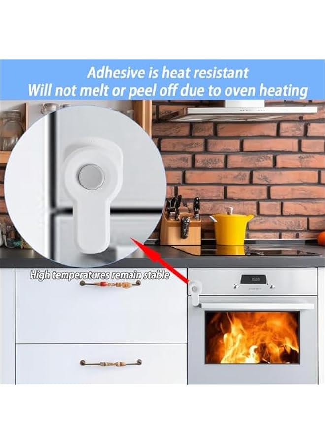 Gonice 2Pcs Childproof Oven Door Lock, Oven Front Lock Easy to Install and Use Durable and Heat-Resistant Material no Tools Need or Drill - Image 5