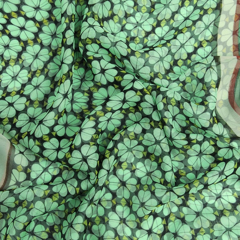 E-Clover St. Patrick's Day Scarf Shamrock Scarves Shawl Irish Theme Scarfs for Women Holiday Green Clover Print - Image 5