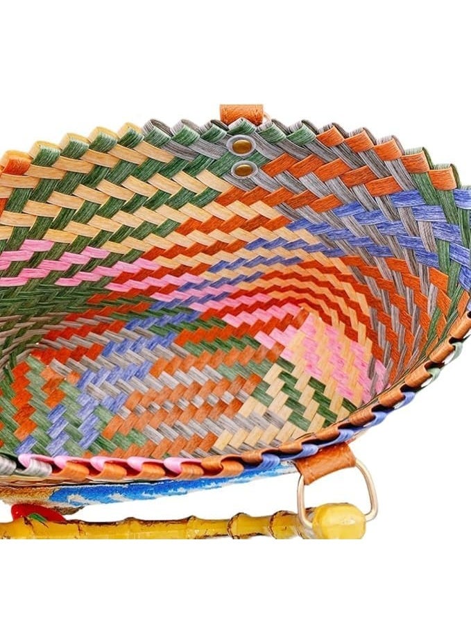 Vphom Handwoven Straw Beach Tote Bag for Women, Large Capacity Summer Handbag with Bamboo Handles & Fun Dachshund Design, Waterproof - Image 4