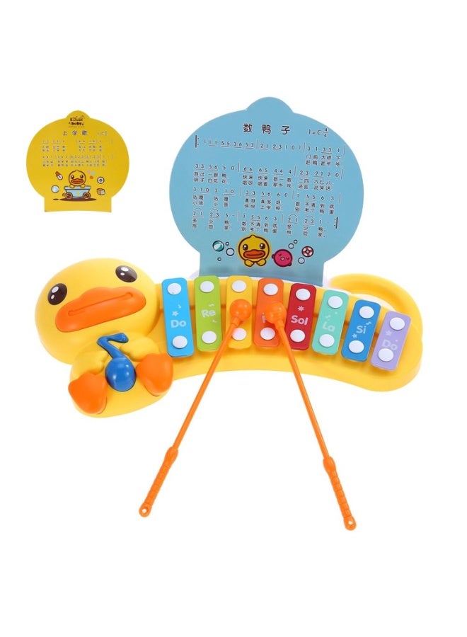 Kids Rainbow Xylophone, Yellow Duck Shape Musical Percussion Toy for Toddlers - Image 2