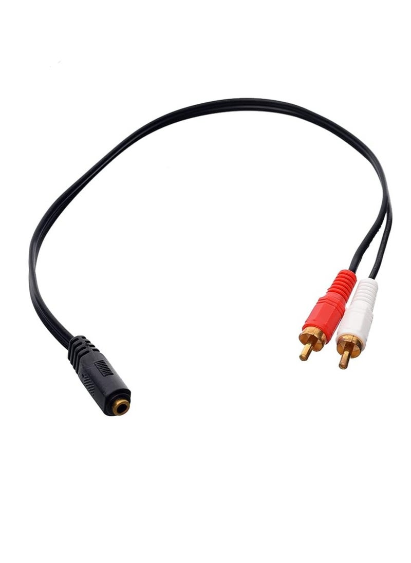 Generic - Cable Audio 2 Rca Male 3.5mm To Female 30cm - Black - Image 1