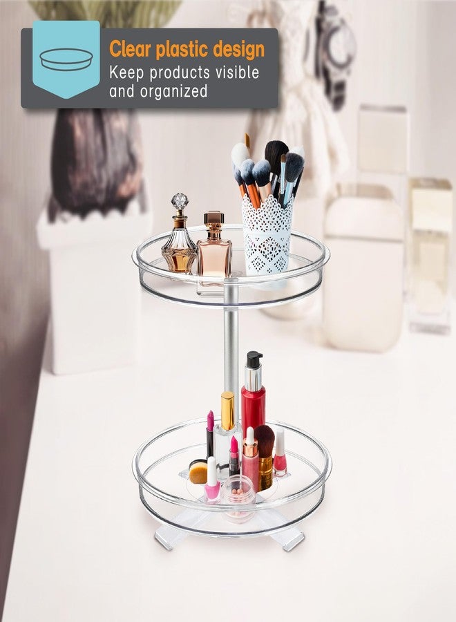 Polder 2-Tier Spinner Caddy, Kitchen and Bathroom Organization and Storage, with Dual Rotating Tables Lazy Susan, 8 lbs. Load Capacity, 10.6" x 10.3" - Image 3