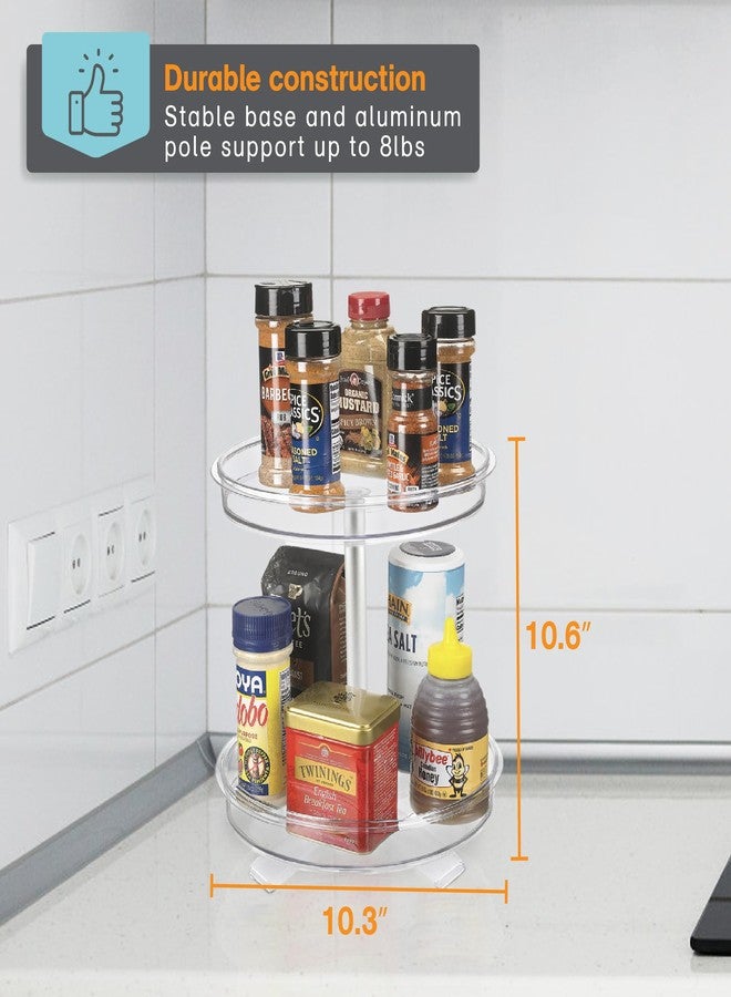 Polder 2-Tier Spinner Caddy, Kitchen and Bathroom Organization and Storage, with Dual Rotating Tables Lazy Susan, 8 lbs. Load Capacity, 10.6" x 10.3" - Image 5