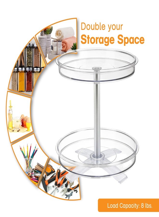 Polder 2-Tier Spinner Caddy, Kitchen and Bathroom Organization and Storage, with Dual Rotating Tables Lazy Susan, 8 lbs. Load Capacity, 10.6" x 10.3" - Image 2