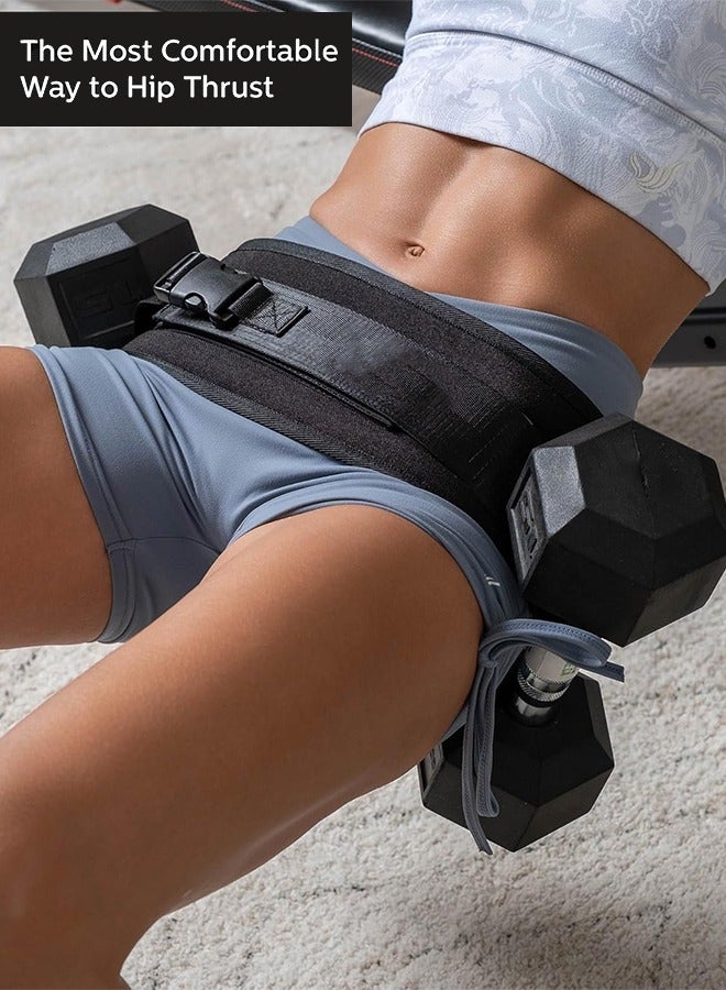 Polish'D Exercise Hip Thrust Belt, Glute Trainer for Home Workouts with Extra Padding, Fully Adjustable Hip Thrust Belt for Dumbbells, Booty Builde, Glute Workout Equipment - Image 2