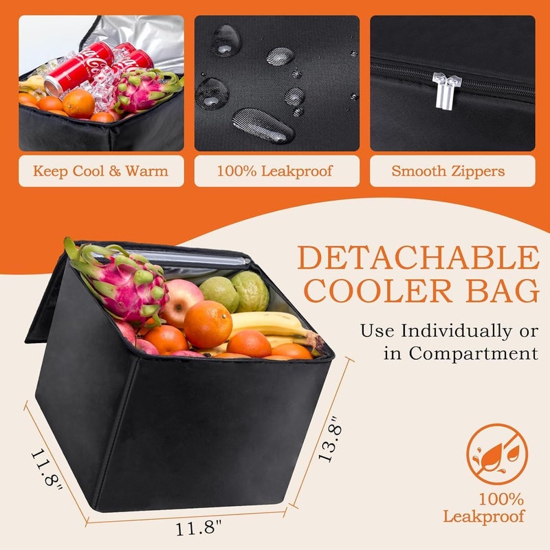 Heavy-Duty Extra Large 100L Premium Foldable Car Trunk Organizer with Lid + 26L Cooler Bag - Image 4