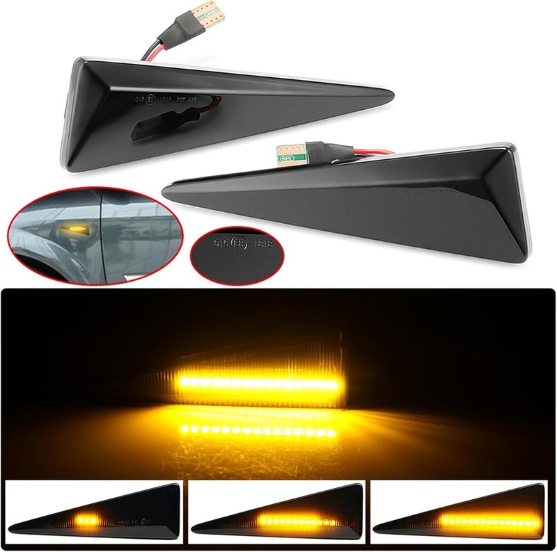 QASULER Dynamic Amber Side Marker Turn Signal Lights - Image 5