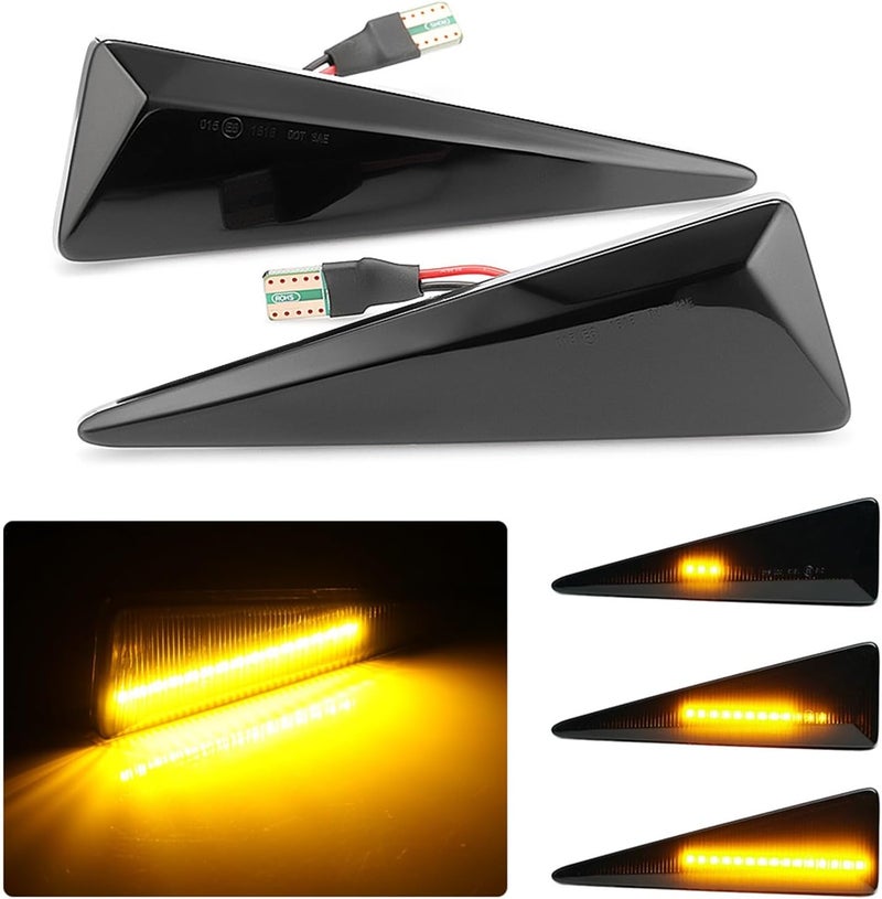 QASULER Dynamic Amber Side Marker Turn Signal Lights - Image 4