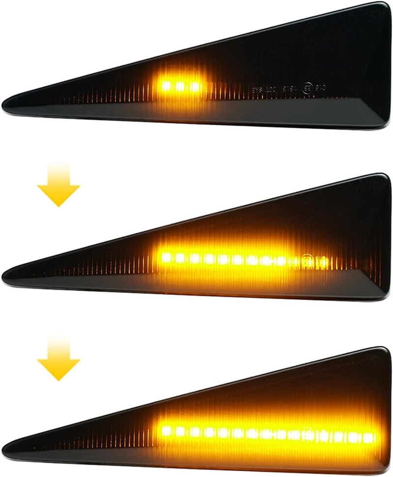 QASULER Dynamic Amber Side Marker Turn Signal Lights - Image 3