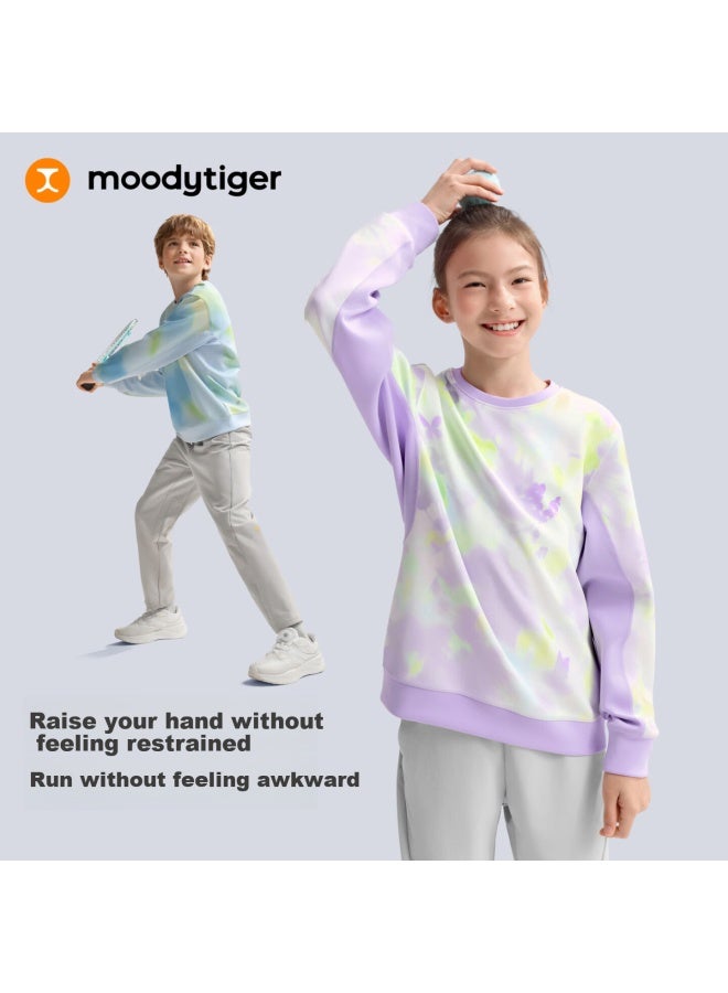 Moodytiger Kids Sweatshirt Soft Comfortable  Spring New Boys Crewneck Printed Air Layer Girls Sportswear - Image 2