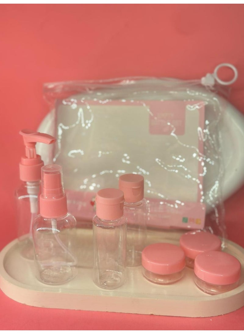 7 Pieces Luxury Refillable Travel Bottles Set Lotion Shampoo Shower Gel Empty Container for Liquid Cosmetic Packing Tool (may vary color) - Image 3