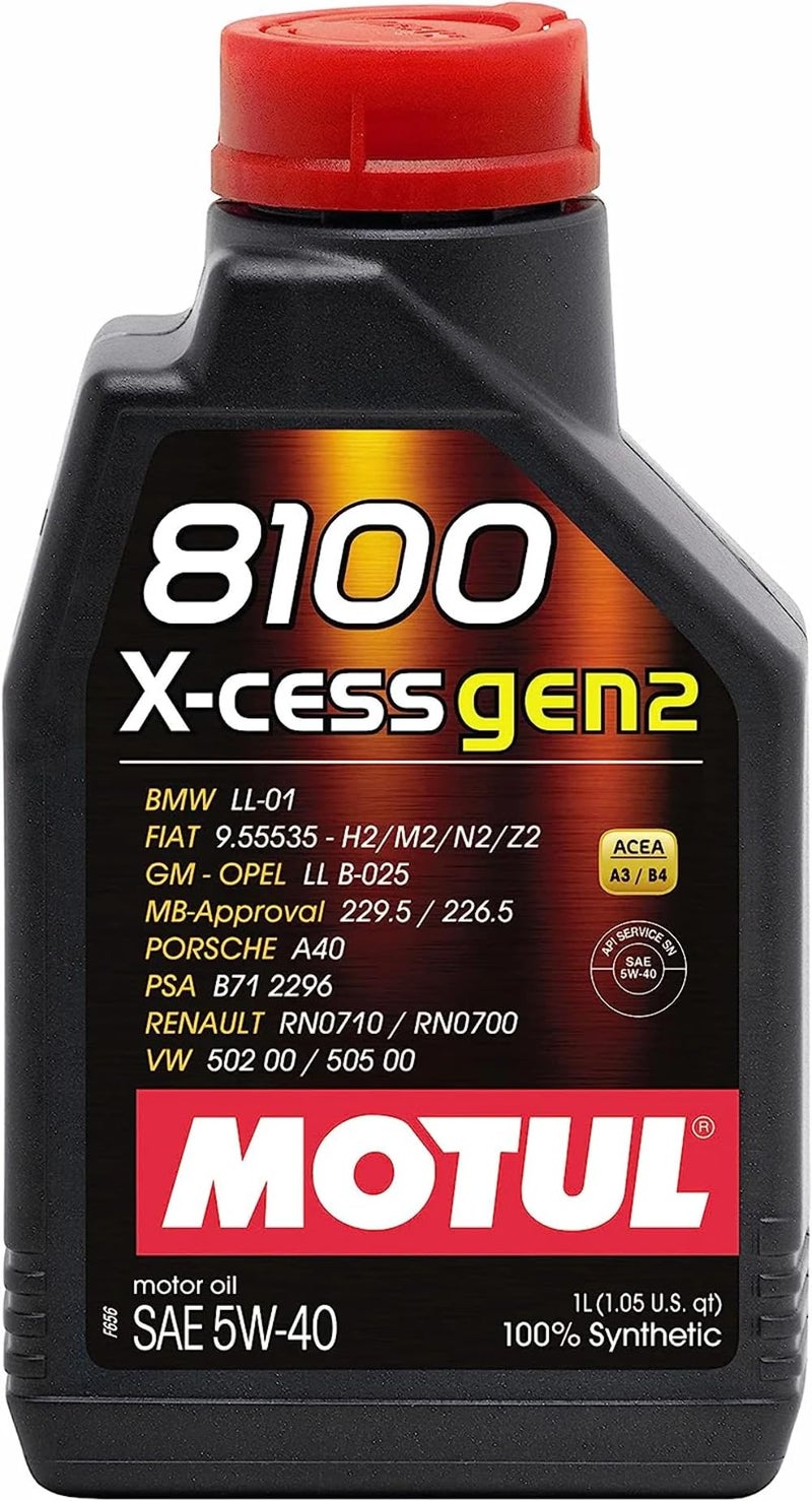 Motul 109776 8100 X-Cess Gen2 5W-40 Motor Oil 5-Liter Bottle - Image 2