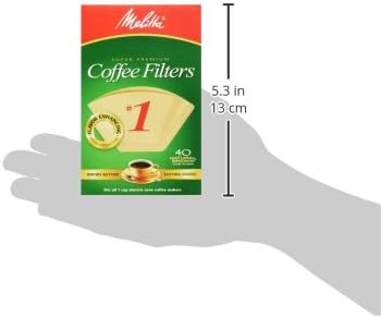 Melitta 620122 40 Count 1 Natural Brown Cone Coffee Filters Pack of 5 - Image 3