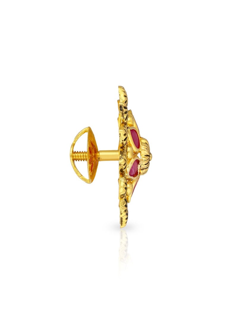 Malabar Gold and Diamonds 22 Carat 916 Purity Precia Gemstone Earrings PRGSPT414ER2Y  - Image 2