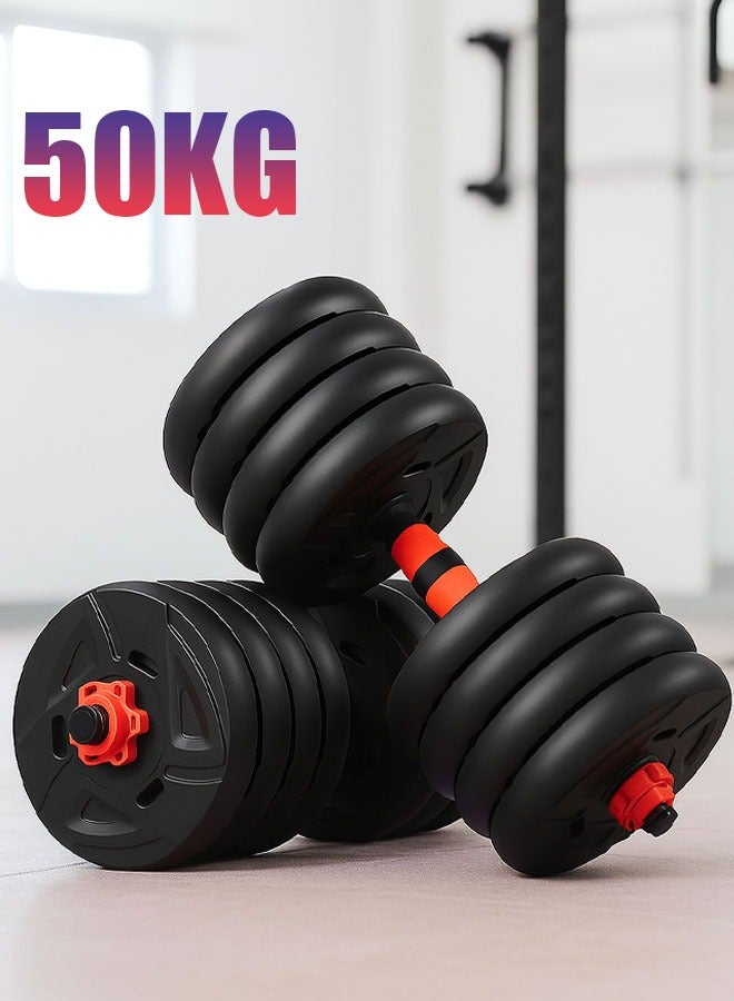 Fitness World Adjustable Dumbbell Set 50kg, Adjustable Dumbbell Set, Pair of Lightweight Dumbbells for Home Gym Equipment for Women and Men - Image 1